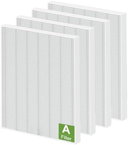 4 Pack 115115 HEPA Replacement Filter A Size 21 - Compatible with Winix PlasmaWave Air Purifier C535 5300 5300-2 6300 6300-2 P300 AM90 C909 9800，C535 Filter A