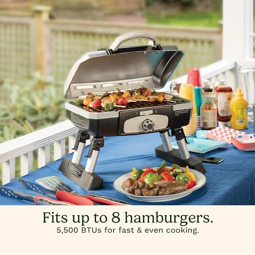 Cuisinart CGG-180TS Petit Gourmet Portable Tabletop Gas Grill, Stainless Steel
