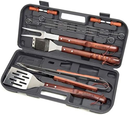 Char-Broil Grill2Go X200 Portable TRU-Infrared Liquid Propane Gas Grill & Cuisinart CGS-W13 Wooden Handle Tool Set (13-Piece), Black