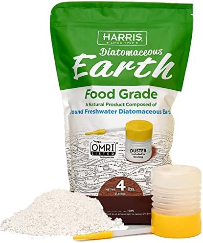 HARRIS Diatomaceous Earth Food Grade, 4lb with Powder Duster Included in The Bag