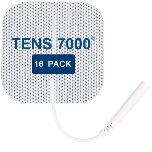 TENS 7000 Official TENS Unit Electrode Pads, 16 Pack - Premium Quality OTC TENS Pads, 2" X 2" - Compatible with Most TENS Machines, Replacement Electrodes Value Pack