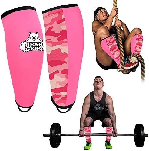 Bear Grips Deadlift Shin Guards - Breathable Gym Equipment Rope Climbing Shin Guard for Men and Women - Injury Prevention Calf Support Shin Guard Sleeves for Ultimate Shin Protection