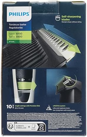 "Philips Beardtrimmer 3000 Series, Beard Trimmer with Lift & Trim Technology (Model BT3206/14)"