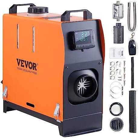 VEVOR Diesel Air Heater, 12V 5KW Integrated Diesel Heater with Remote and LCD Display, 5L Tank Compact Diesel Heating Solution, Quick Warm-up for RVs, Trailers, Campers, Boats, and Indoor Use