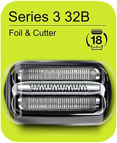 Series 3 32B Foil & Cutter Replacement Head for Braun Electric Shaver, Compatible with Models 3000s 3010s 3020s 3030s 3040s 3050cc 3070cc 3080s 3090cc 320 330 340 350cc Series 3 Foil Shaver (1 Count)