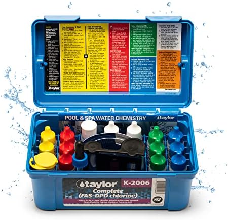 Taylor Pool Water Test Kit, Complete Swimming Pool Water Test Kit, for Chlorine, pH, and Alkaline Levels, Ideal for Pools, Hot Tubs, and Spas, 1-Pack