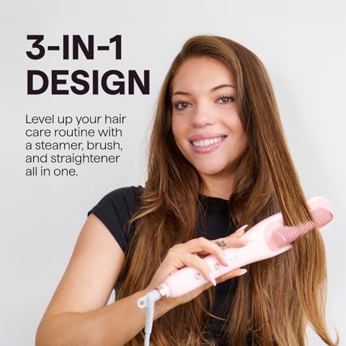 Wavytalk Pro Steam Hair Straightener Brush, Steamline Pro 3 in 1 Straightening Brush with Steam, Brush and Straightener, Steam Reduces Damage, Nourishes Hair, and Expedites Straightening