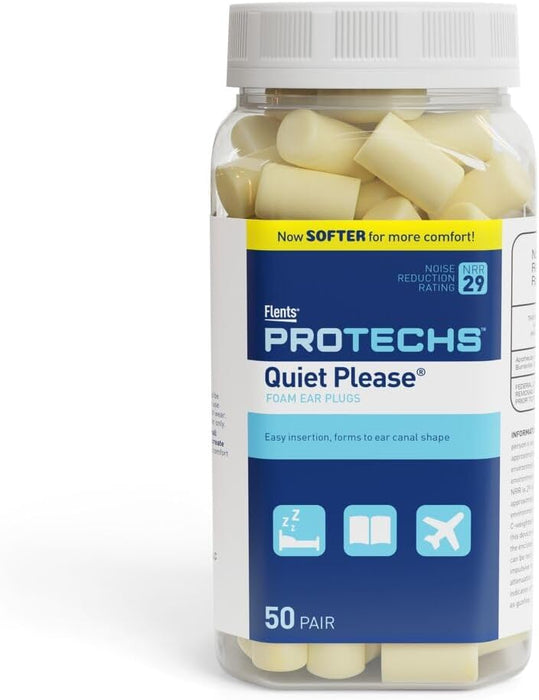 Flents Foam Ear Plugs, 50 Pair for Sleeping, Snoring, Loud Noise, Traveling, Concerts, Construction, & Studying, Contour to Ears, NRR 29, BeigeGET 20% OFF STOREWIDE!