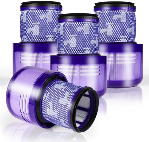 4 Pack Vacuum Filter Compatible with Dyson V11 Animal, V11 Torque Drive, V11 Extra, V11 Complete, V15 Detect, V15s Detect Vacuum Cleaner, Replacement Filter Part No. 970013-02