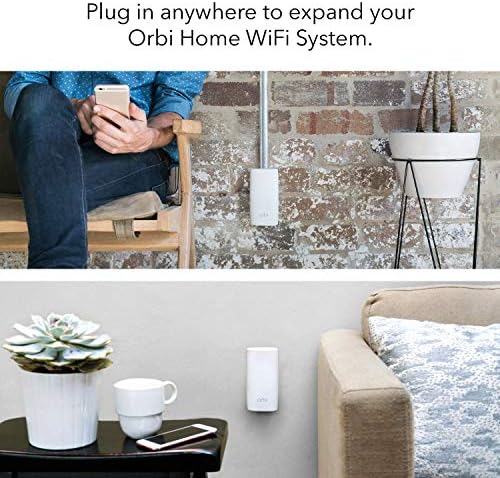 NETGEAR Orbi Wall-Plug Whole Home Mesh WiFi Satellite Extender - works with your Orbi router to add 1,500 sq. feet of coverage at speeds up to 2.2 Gbps, AC2200 (RBW30) (Renewed)