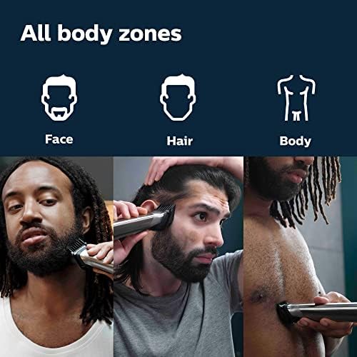 Philips Norelco Multigroom 7000 Series, All-in-One Trimmer, Beard Trimmer and Hair Clipper, 19-Piece Men's Grooming Kit for Beard, Head, Hair, Body, and Face, Soft Pouch, MG7910/49