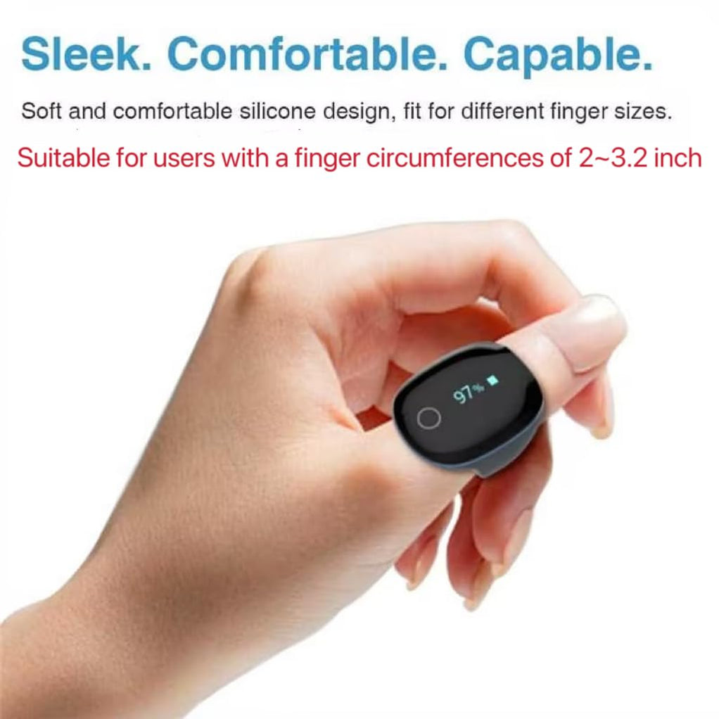 Wellue O2Ring Pulse Oximter, Bluetooth SPO2 Blood Oxygen Saturation Mo ...