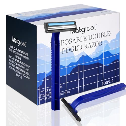 Disposable Razors Bulk for Shave - Mens Bulk Razors for Shaving with Lubricating Strip & 2 Stainless Steel Blades, Multipurpose Portable Razor for Bathing Hotel Travel（100 Count）