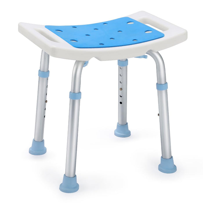 OasisSpace Shower Chair, Adjustable Bath Stool Chair for Inside Shower - Tool Free Anti-Slip Bench Bathtub Stool Seat with Durable Aluminum Legs for Elderly, Senior, Handicap & Disabled