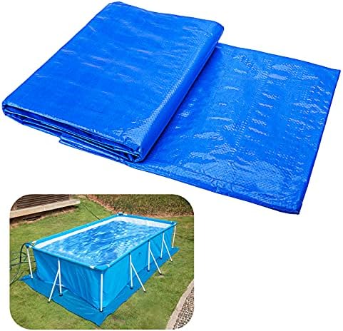 codree 11 x 7.8 Ft Swimming Pool Ground Cloths- Rectangular Waterproof PE Swimming Pool Liner Pad for Protect Above Ground Pool Prevents Punctures Pool Tarp