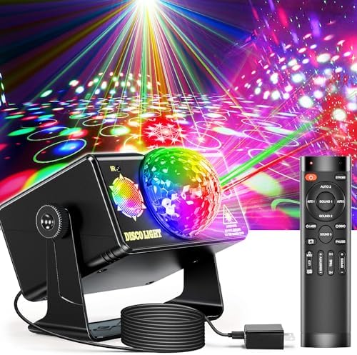 Party Lights, DJ Disco Light Disco Ball Light Sound Activated Strobe Stage Lights for Parties Birthday Christmas Gift Wedding Karaoke KTV Bar Club Pub Dance Home Room Halloween Decorations