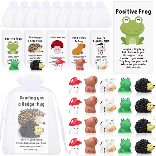 Fumete 25 Set Christmas Employee Appreciation Gifts Bulk Coworker Team Thank You Gift Positive Resin Animal Desk Pet Motivation Pun Note Cards Rad Tech Week Nurse Practitioner OR Nurse Pocket Favor
