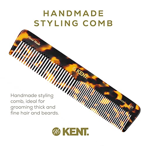 KENT 16T Fine Tooth Comb and Wide Handmade Styling - Beard Hair Comb, Mens Mustache for Women Detangling Detangler Yellow Tokyo (16T TY), 1.0 Count, 3