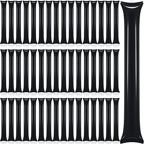 Civaner 48 Pcs Christmas Thunder Stick Team Spirit Boom Stick Cheering Stick Plastic Cheerleading Spirit Stick Clapper Inflatable Noise Maker Sports Supply(Black)