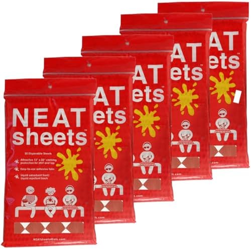 Disposable Bibs for Adults, Kids & Elderly Senior | Adhesive Tab Napkins for Eating, Personal Use, Home Care & Business | Red & White Diamond, 20 Count x 5 (100 Total)