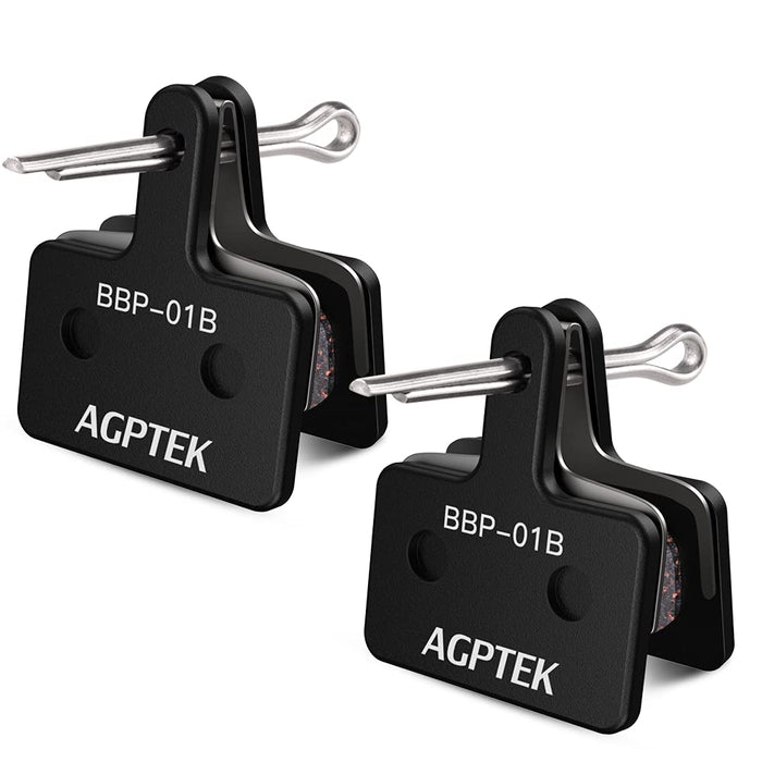 AGPTEK Bike Brake Pads, High-Performance Brake Pads, Disc Brake Pads & Spring (Semi-Metallic) for Mountain Bike Disc Brakes, 2 Pairs Bike Pads, Compatible with TRP Tektro Shimano Deore Br