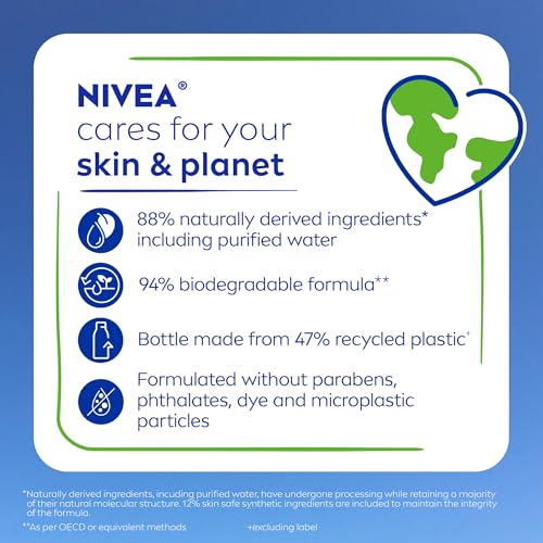 NIVEA Nourishing Care Body Wash with Nourishing Serum, Moisturizing Body Wash for Women, Enriched with Provitamin B5 and Vitamin E, 20 Fl Oz Bottle, 3 Pack