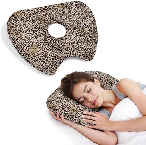 Ear Piercing Pillow for Side Sleepers Pillows with Holes for Ear Pain,Donut Pillow for Ear Side Sleeping Pillow for Adults CNH Ear Pain Relief Pressure Sores Ear Pillow with Hole in Center