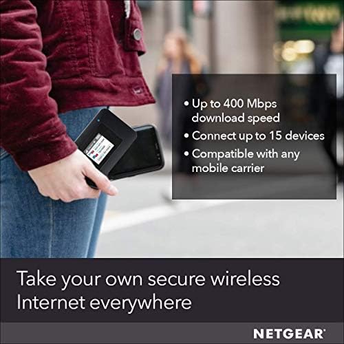 NETGEAR Mobile WiFi Hotspot | 4G LTE Router AC797-100NAS | 400Mbps Download Speed | Connect up to 15 Devices | Create a WLAN Anywhere | GSM Unlocked (Renewed)
