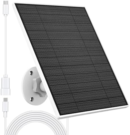 Solar Panel for Eufy Outdoor Camera, 5W Camera Solar Panel Charger Compatible with Eufycam, Continuous Power Supply, Solar Panel with 9.8ft Charging Cable, IP65 Waterproof, Adjustable Wall Mount