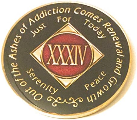 34 Year NA Black & Red Medallion -Chip, Coin, Token