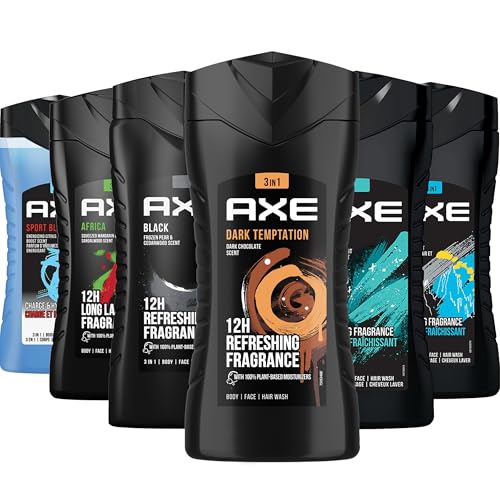 AXE Men's Body Wash Variety Set, 5 Pack, Assorted Scents, 3-in-1 Body, Face and Hair Wash, 8.5 Oz. Each