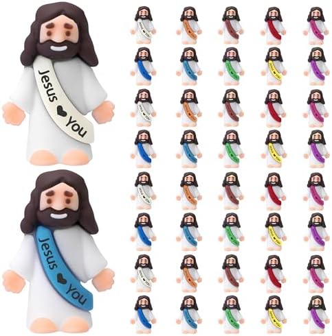 40Pcs Little Jesus Figures, 40pcs Action Figures Little Jesus Figurines in Bulk, Jesus Love You FiguresReligious Gifts for Christian Easter Egg Stuffers Fillers, Jesus for Christmas (40)