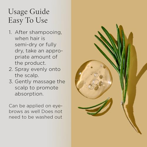Rosemary Water Spray for Hair Growth, Rosemary Hair Growth Scalp Spray With Rice Water & Batana Oil, Biotin, Citrus Peel and Mint to Strengthen Strands and Promote Hair, 4.2 fl oz