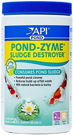 API POND-ZYME SLUDGE DESTROYER Pond Cleaner With Natural Pond Bacteria And Barley, 1-Pound Container