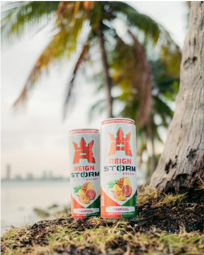 REIGN Storm, Tropical, Fitness & Wellness Energy Drink, 12 Fl Oz (Pack of 12)