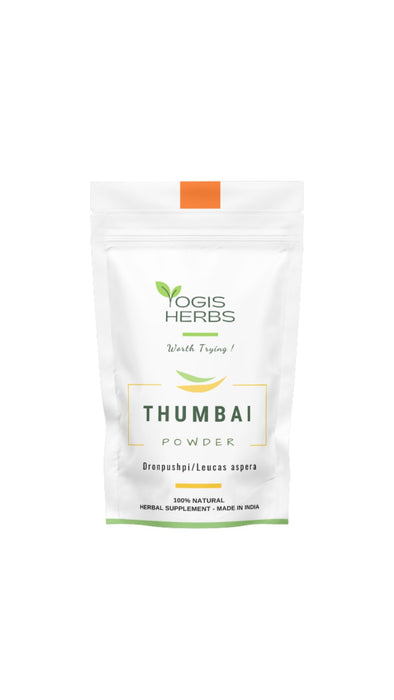 YOGIS HERBS Thumbai Powder (Dronpushpi/Leucas aspera) | 100% Natural Herbal Supplement | Digestive & Respiratory Support (3.5 Oz)