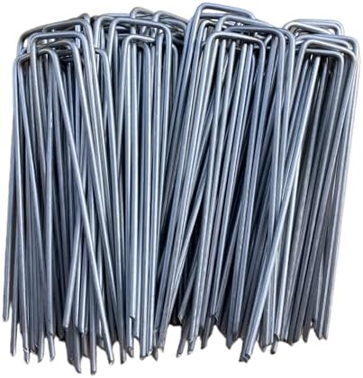 6 Inches Heavy Duty Galvanized Steel Garden Stakes Staples Securing Pegs for Securing Weed Fabric Landscape Fabric Netting Ground Sheets and Fleece, Christmas Decoration, Accessories (20)