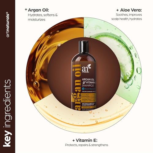 artnaturals Argan Hair Growth Shampoo - (16 Fl Oz / 473ml) - Sulfate Free - Treatment for Hair Loss, Thinning & Regrowth - Men & Women - Infused with Biotin, Argan Oil, Keratin, Caffeine