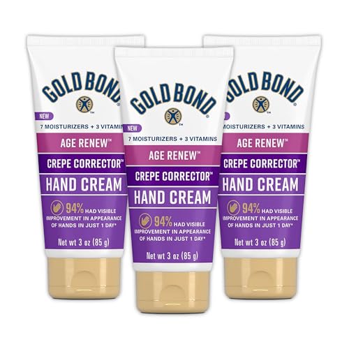 Gold Bond Age Renew Crepe Corrector Hand Cream, Replenishing & Smoothing Formula, 3 oz. (Pack of 3)