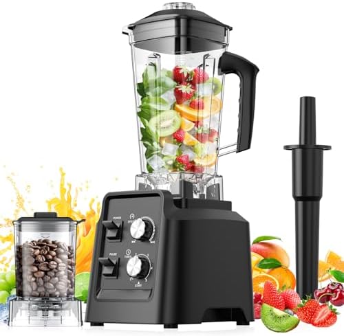 Blender for Smoothies, Smoothie Blender, 2-in-1 Blenders & Grinder Combo, Smoothie Maker, 1800 Peak Watts, 68 Oz Large Capacity, BPA-Free Countertop Blenders for Ice Crushing, Frozen Drinks, Black