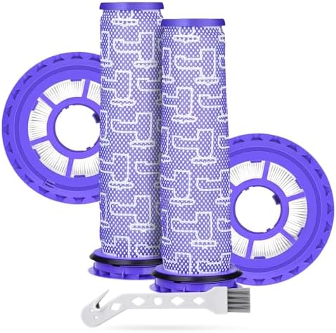 4 Pack Vacuum Filter Replacement Parts for Dyson DC41, DC65, DC66, UP13, UP20, UP30, Multi Floor & Ball Vacuum - 2 Post Filter, 2 Pre Filter With 1 Brush, Replaces Part # 920769-01 & 920640-01
