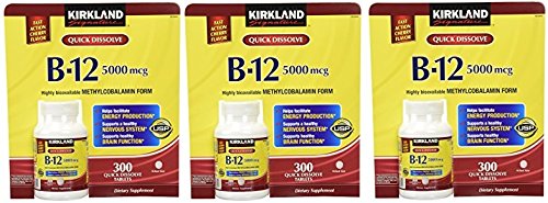 Kirkland Pozpfa Sublingual B-12 5,000 mcg, 300 Tablets (3 Pack)