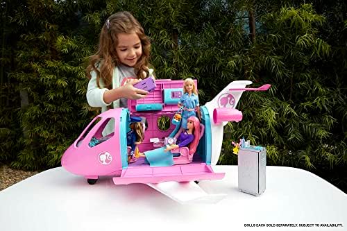Barbie Toy Airplane Playset, Dreamplane with 15+ Doll-Sized Accessories Including Puppy, Snack Cart, Reclining Seats & More (Amazon Exclusive)
