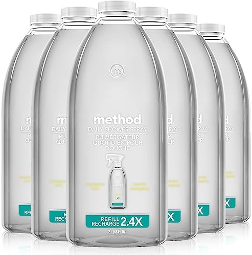 Method Daily Shower Spray Cleaner Refill; Eucalyptus Mint; 68 Ounce; 6 pack; Packaging May Vary
