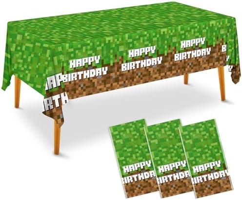 3pcs Green Party Tablecloth Party Plastic Disposable Rectangular Watercolor Table Cover Kids Boys Birthday Decorations 54 * 108inch