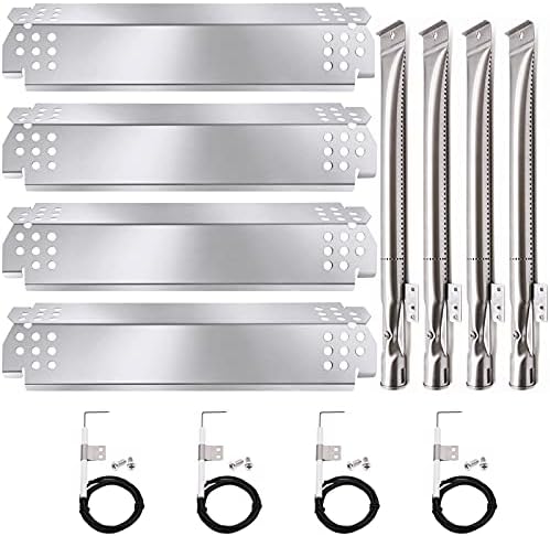 Criditpid Replacement Parts for Nexgrill 4 Burner 720-0830H 720-0783E, Nexgrill 720-0888N 720-0888 720-0864M, Grill Heat Shield, Burners and Igniter for Nexgrill Replacement Parts 4 Burner 720-0830H