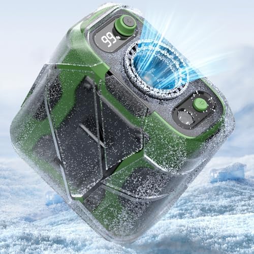 Koonie Portable Waist Clip Fan, Wearable Belt Personal Fan with 100 Levels Speeds, 13500RPM Strong Airflow, Rechargeable Battery Supports 24H Use Time, Cool Clip Under Shirt for Outdoor Jobsite,Green
