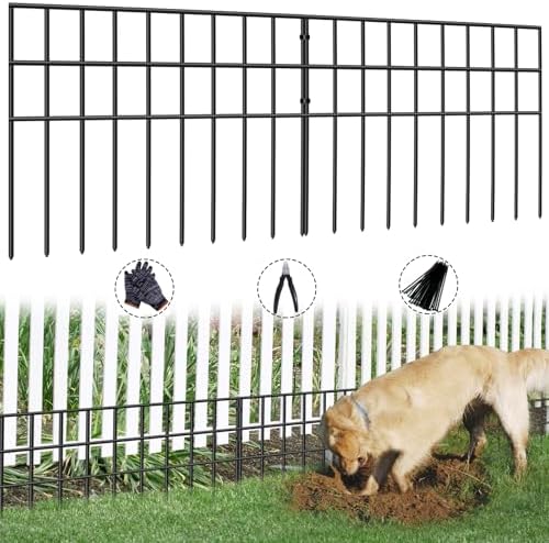 31ft(L) x 13in(H) Animal Barrier Fence, 22 Panels No Dig Garden Fence for Dog Rabbit, Rustproof Anti Digging Barrier, Garden Edging Border Ground Defense for Outdoor, Yard, Patio