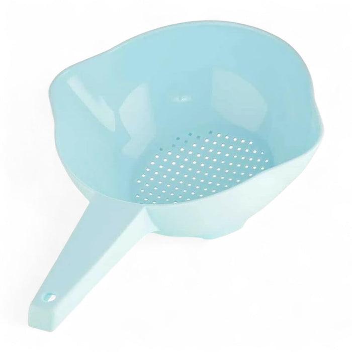 Tupperware Small 1 Quart Colander Strainer with Handle in Light Blue