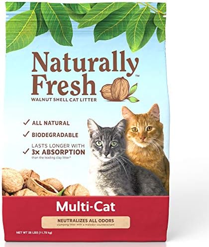 Naturally Fresh Cat Litter Made From Walnut Shells, Unscented, Multi-Cat, Upcycled, Low Dust, Sustainable, 26 Lbs